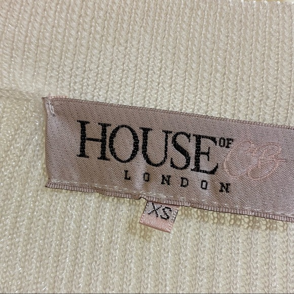 House of CB Stefania White Sheer Midi Cardigan XS - Picture 10 of 16